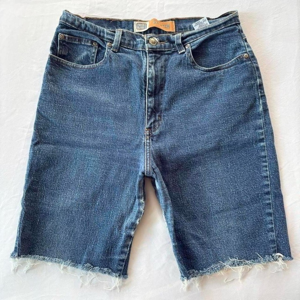 Classic Cutoff Denim Shorts - Dark Blue